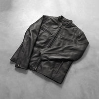 Men’s Black Biker Jacket in Modern Slim Fit | Stylish Leather Look Jacket