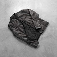 Men’s Black Biker Jacket in Modern Slim Fit | Stylish Leather Look Jacket