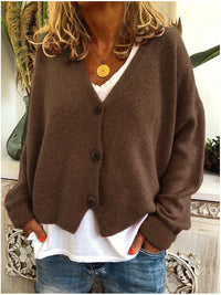 Women’s V-Neck Button Cardigan | Relaxed Fit | Soft Knit Layer | Autumn Ready