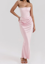 Women’s Strapless Maxi Dress in Elegant Evening Style | Formal Occasion Dress