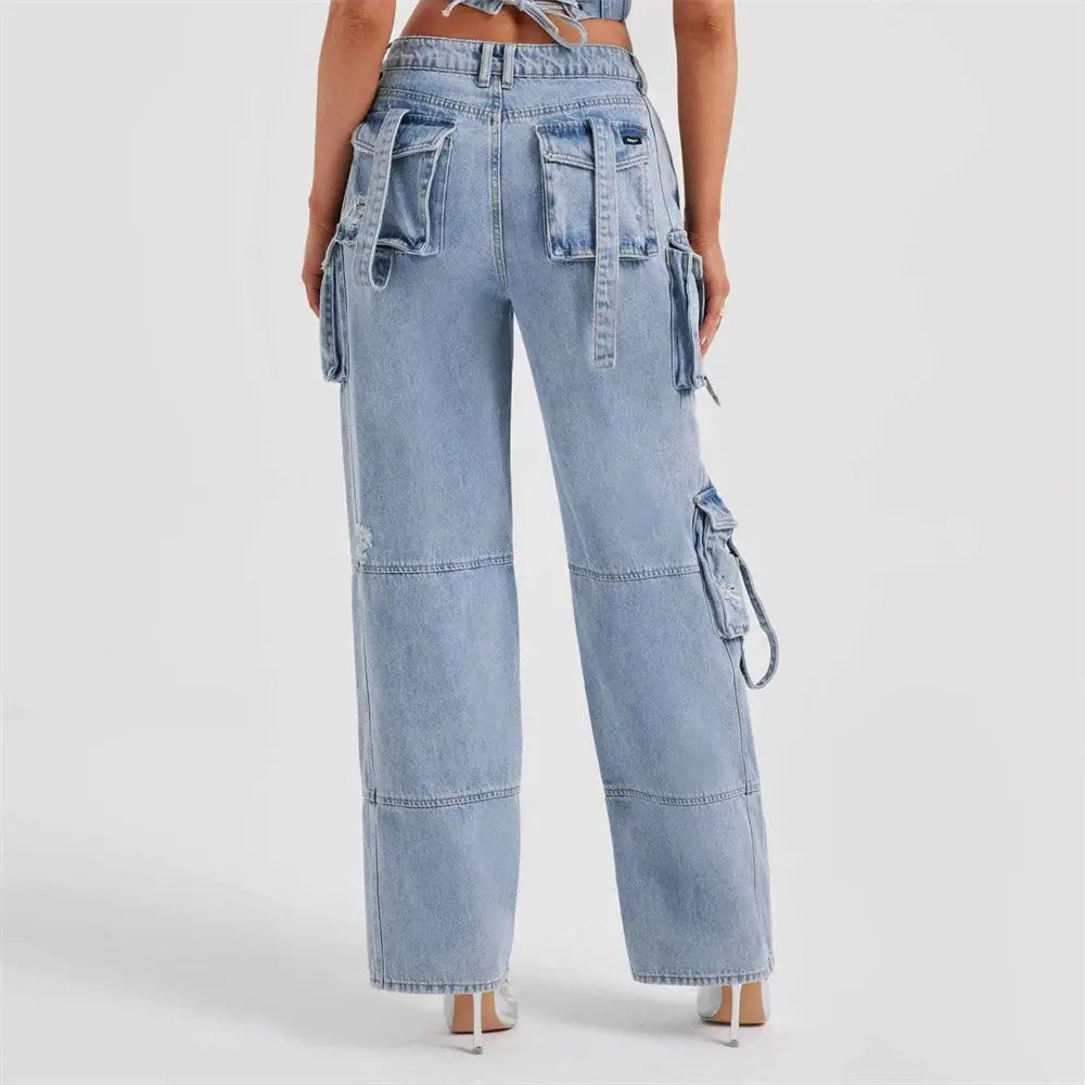 Women’s Cargo Jeans | Wide Leg | Utility Style