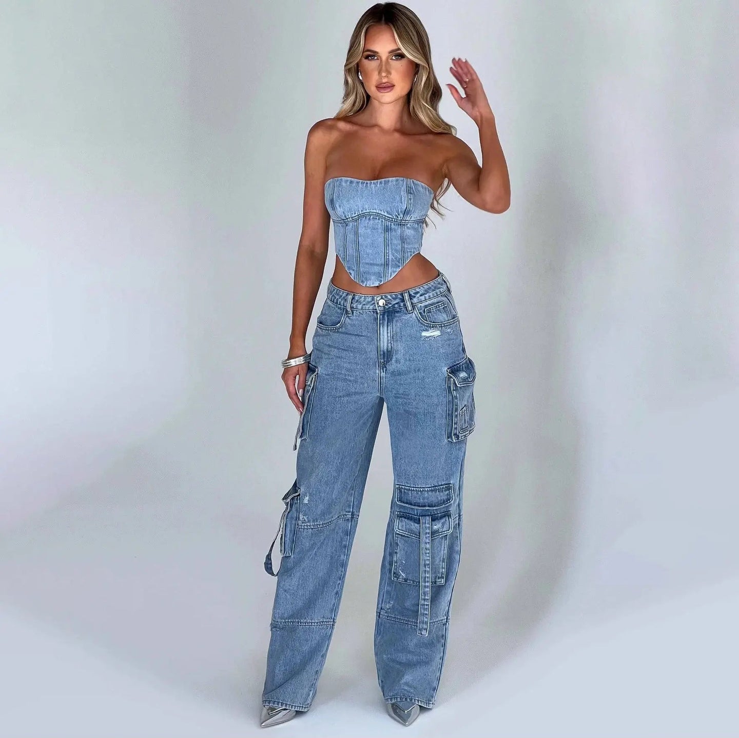 Women’s Cargo Jeans | Wide Leg | Utility Style