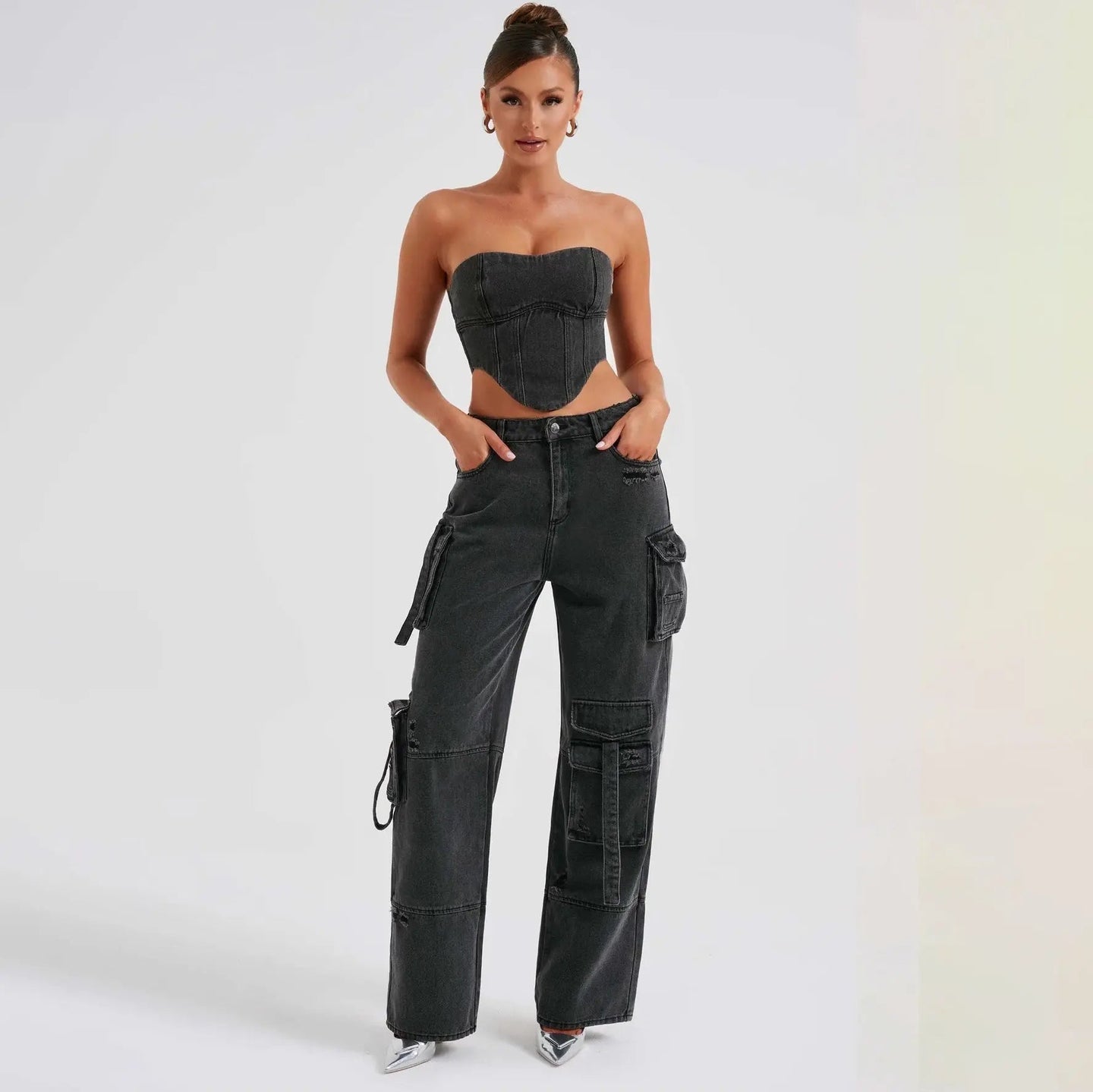 Women’s Cargo Jeans | Wide Leg | Utility Style