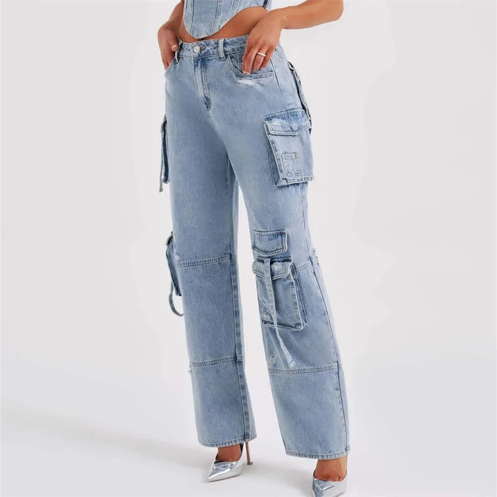 Women’s Cargo Jeans | Wide Leg | Utility Style