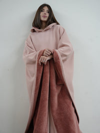 Unisex Poncho Hoodie in Fleece Style | Oversized Warm Hooded Sweatshirt