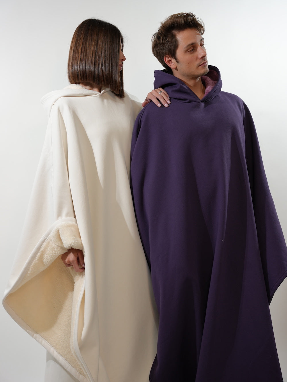 Unisex Poncho Hoodie in Fleece Style | Oversized Warm Hooded Sweatshirt