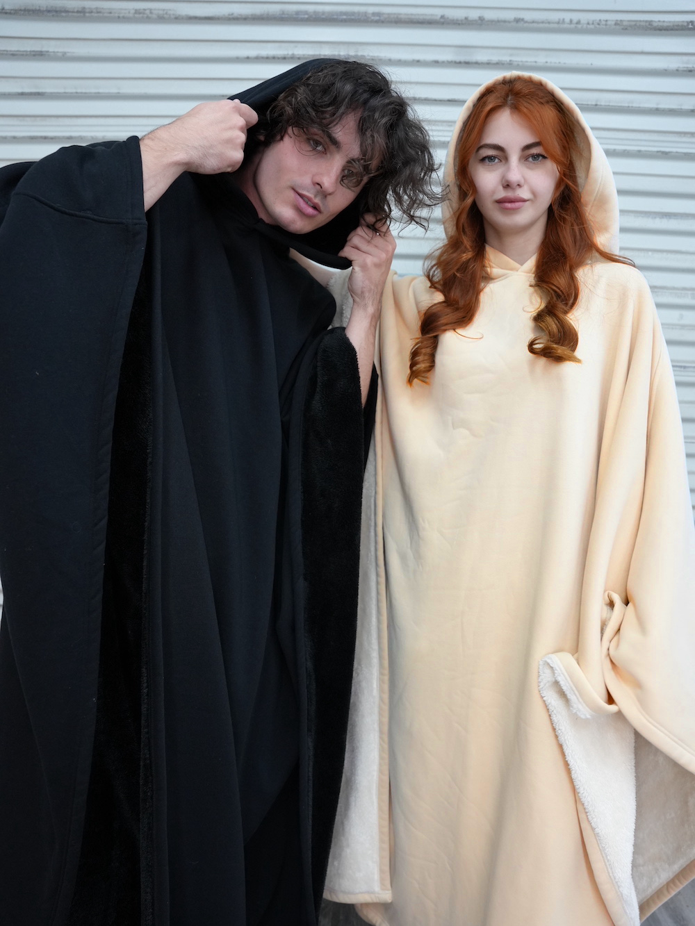 Unisex Poncho Hoodie in Fleece Style | Oversized Warm Hooded Sweatshirt