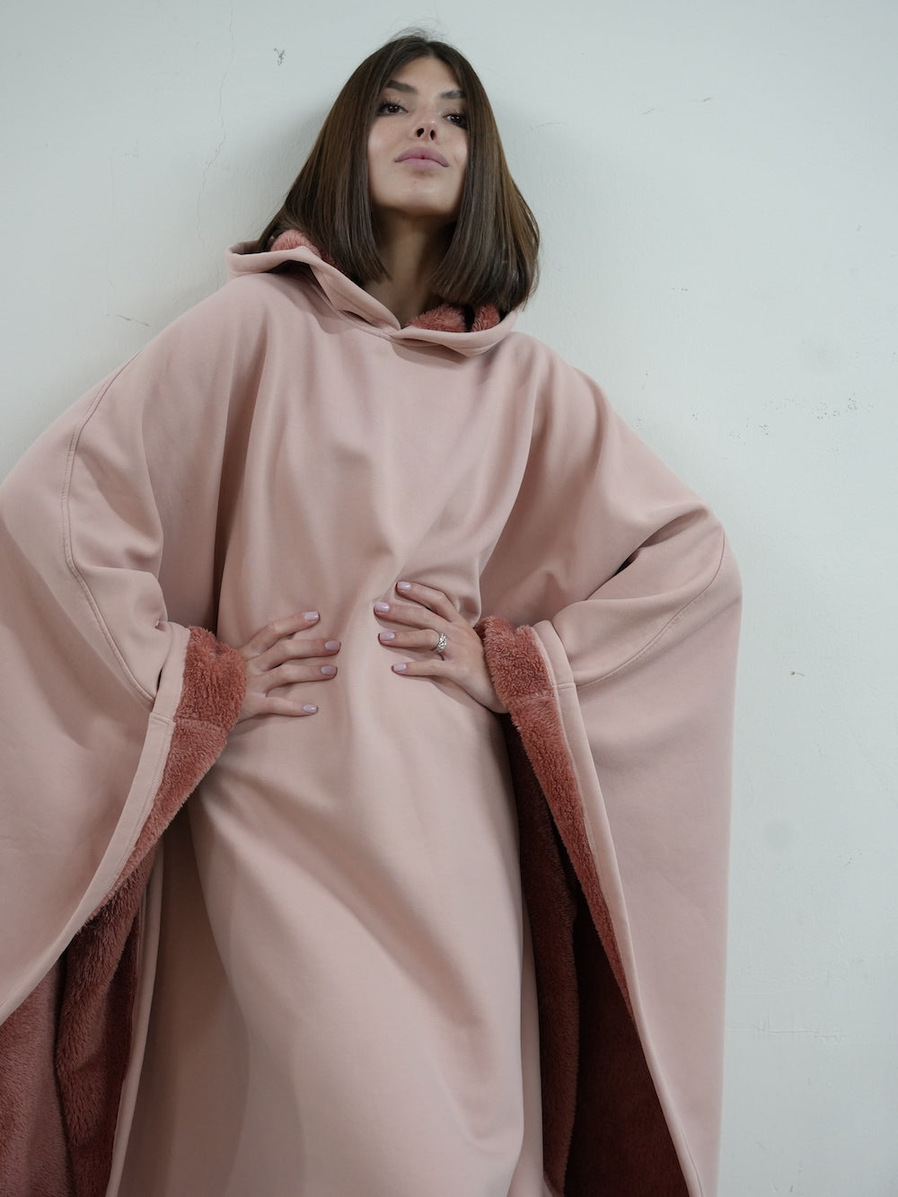 Unisex Poncho Hoodie in Fleece Style | Oversized Warm Hooded Sweatshirt