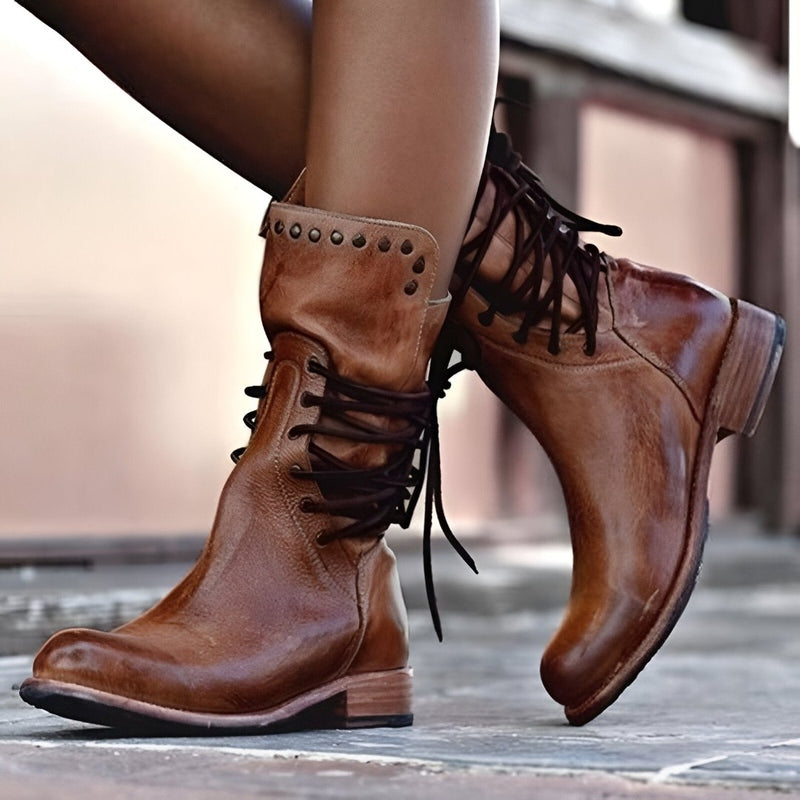 Women’s Leather Boots in Classic Lace Up Style | Comfortable Ladies Ankle Boots