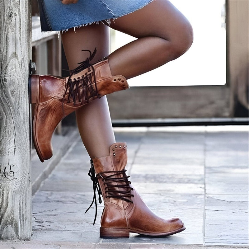 Women’s Leather Boots in Classic Lace Up Style | Comfortable Ladies Ankle Boots