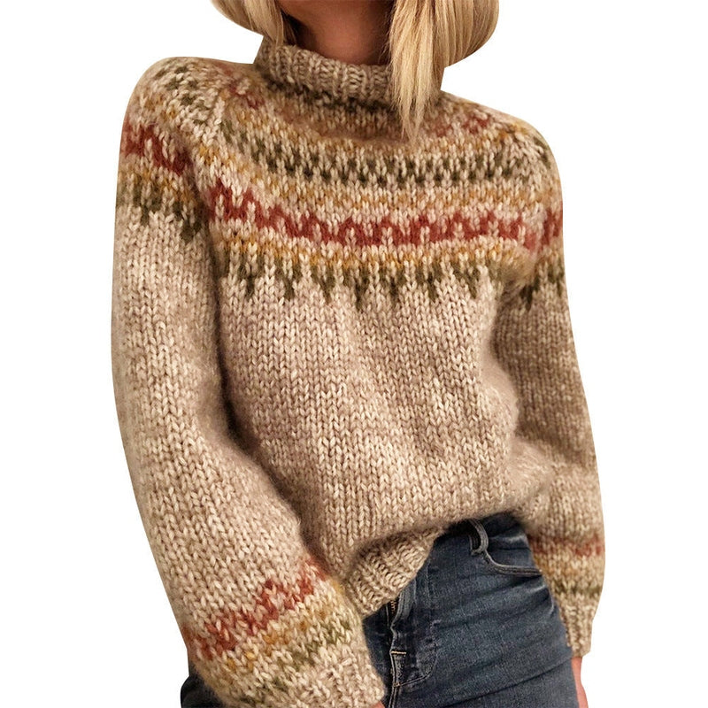 Women’s Sweater in Icelandic Knit Style | Warm Winter Jumper for Ladies