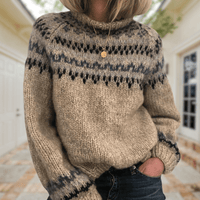 Women’s Sweater in Icelandic Knit Style | Warm Winter Jumper for Ladies