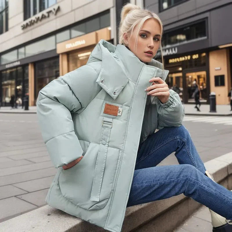 Women’s Waterproof Puffer Jacket with Hood in Quilted Winter Style | Warm Ladies Winter Coat