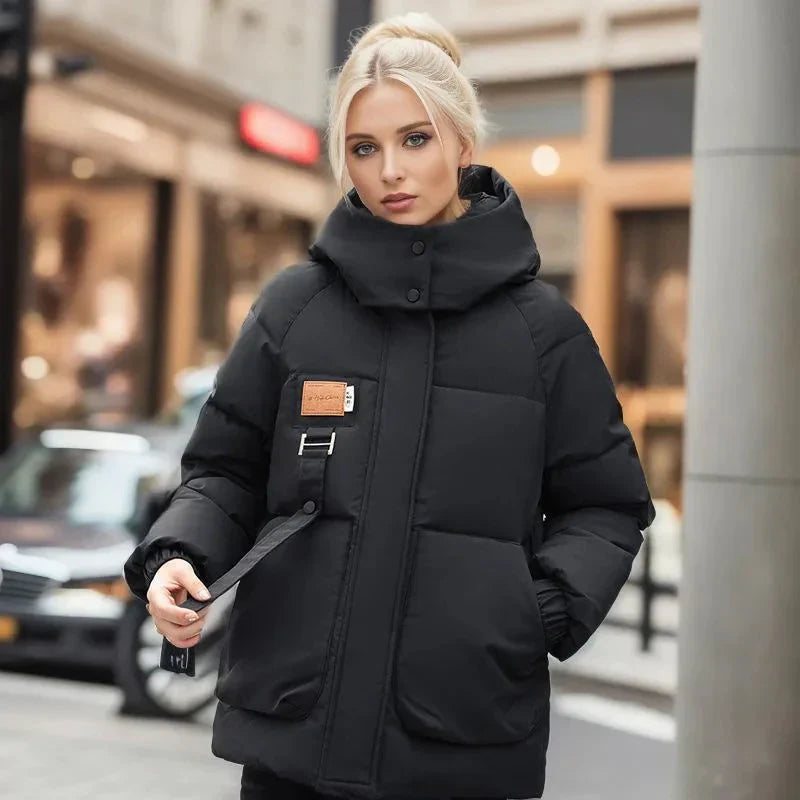 Women’s Waterproof Puffer Jacket with Hood in Quilted Winter Style | Warm Ladies Winter Coat