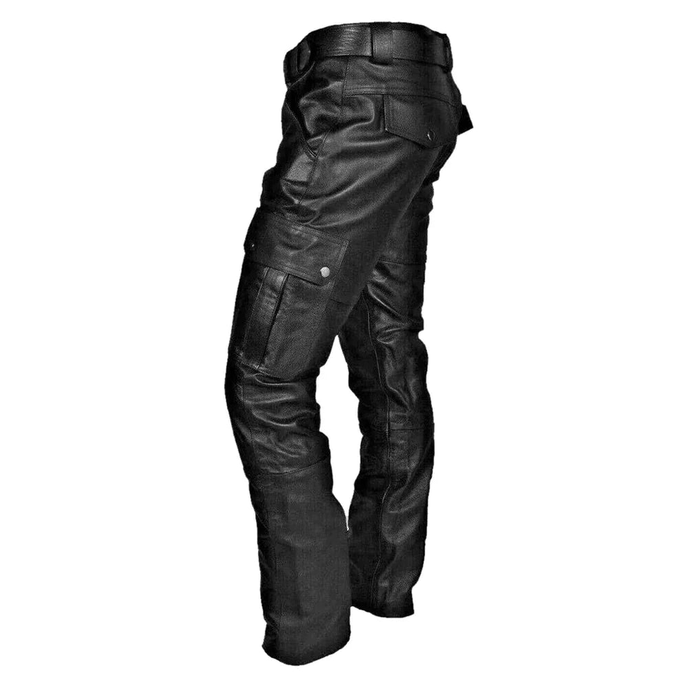 Men’s PU Leather Biker Pants | Slim Fit | Rugged Style