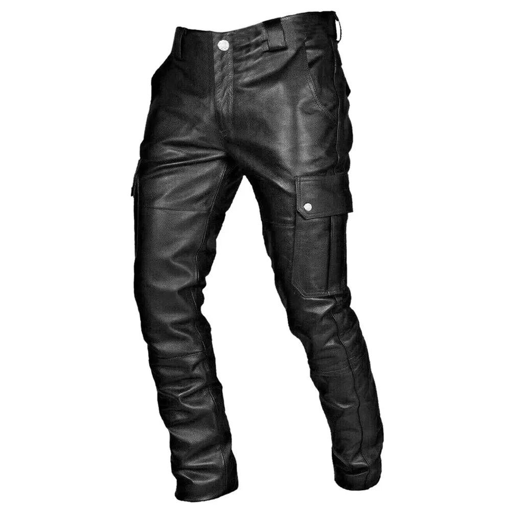 Men’s PU Leather Biker Pants | Slim Fit | Rugged Style