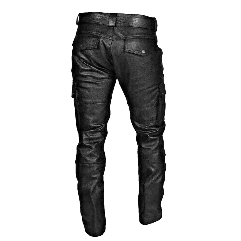 Men’s PU Leather Biker Pants | Slim Fit | Rugged Style