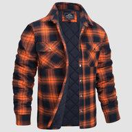 Men’s Quilted Flannel Jacket in Padded Casual Fit | Warm All-Season Shirt Coat