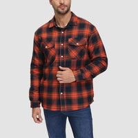 Men’s Fleece Lined Plaid Jacket in Cotton Shirt Style | Warm Winter Casual Coat