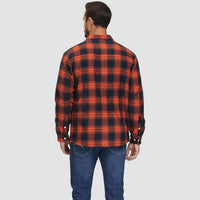 Men’s Fleece Lined Plaid Jacket in Cotton Shirt Style | Warm Winter Casual Coat