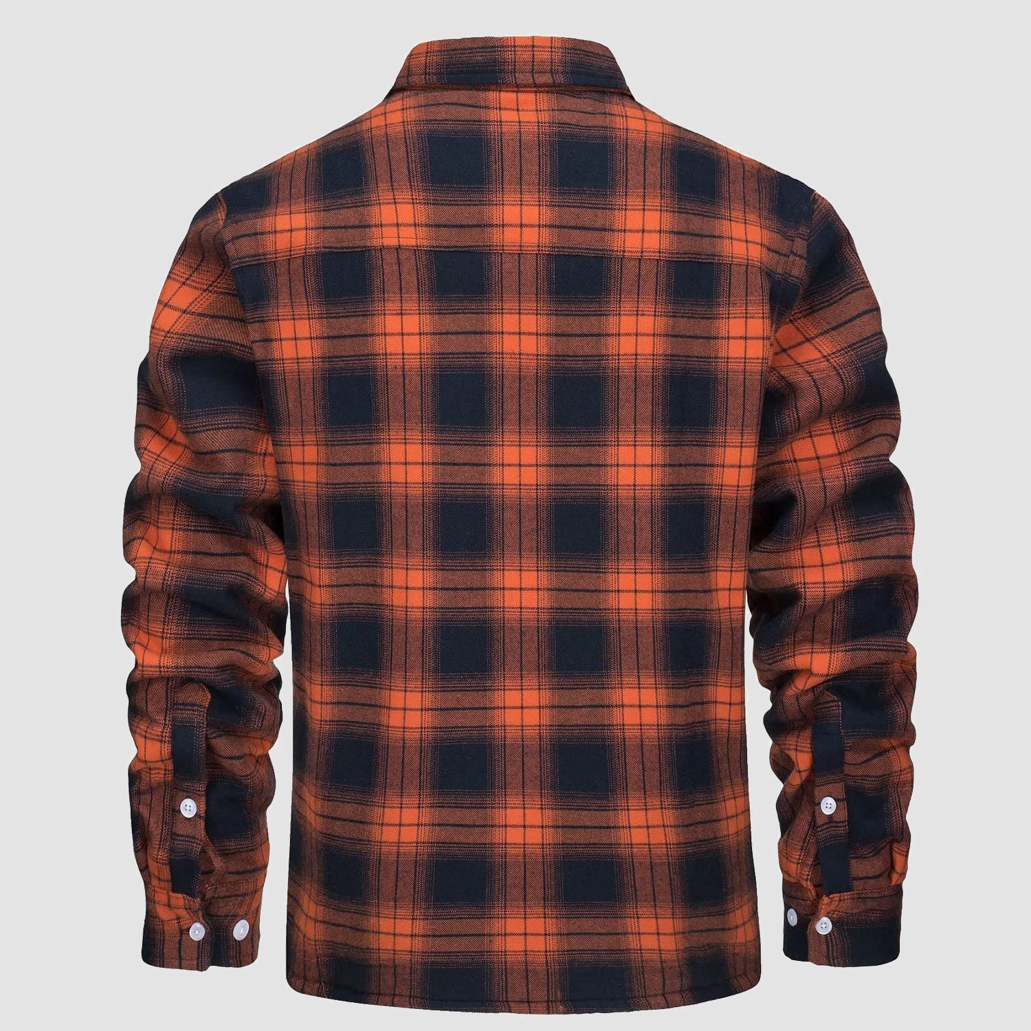 Men’s Fleece Lined Plaid Jacket in Cotton Shirt Style | Warm Winter Casual Coat