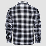 Men’s Fleece Lined Plaid Jacket in Cotton Shirt Style | Warm Winter Casual Coat