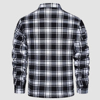 Men’s Fleece Lined Plaid Jacket in Cotton Shirt Style | Warm Winter Casual Coat