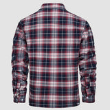 Men’s Fleece Lined Plaid Jacket in Cotton Shirt Style | Warm Winter Casual Coat