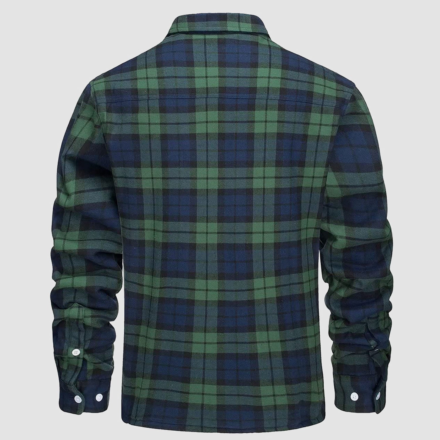 Men’s Fleece Lined Plaid Jacket in Cotton Shirt Style | Warm Winter Casual Coat
