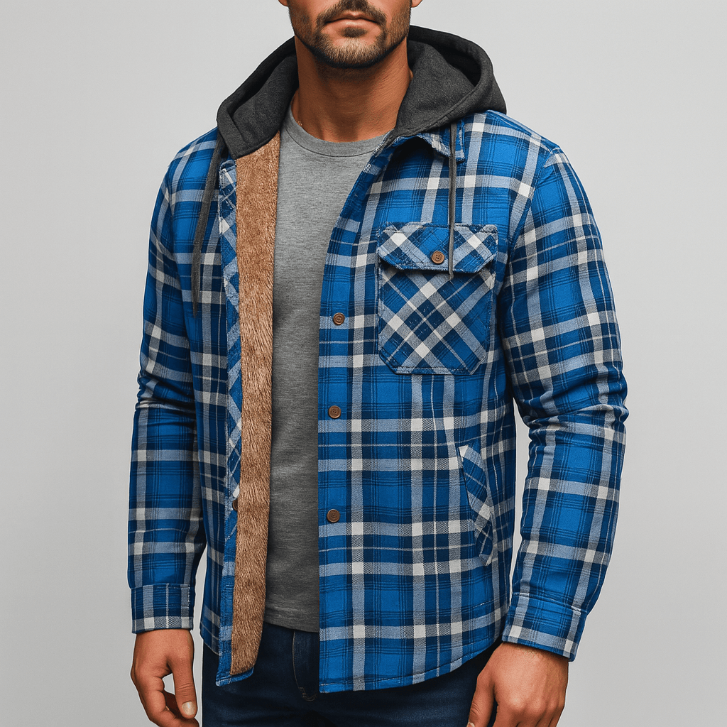 Men’s Cotton Hoodie Jacket with Faux Fur Lining | Rugged Warm Winter Coat
