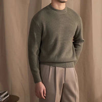 Men’s Wool Ribbed Sweater for Autumn Winter | Classic Warm Knit Jumper