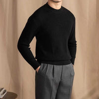 Men’s Wool Ribbed Sweater for Autumn Winter | Classic Warm Knit Jumper