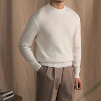 Men’s Wool Ribbed Sweater for Autumn Winter | Classic Warm Knit Jumper