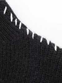 Women’s Black Knit Sweater with Subtle Detailing | Elegant Winter Jumper