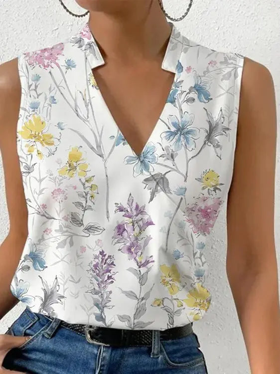 V-Neck Summer Top | Lightweight Fit | Casual Sleeveless Style