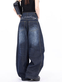 Women’s Wide Leg Baggy Jeans High Waist | Casual Ladies Trousers Denim Style