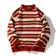 Men’s Striped Knitted Sweater in Casual Loose Fit | Essential Jumper for Winter