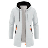 Men’s Zip Up Cardigan in Longline Hoodie Style | Warm Knitted Jumper