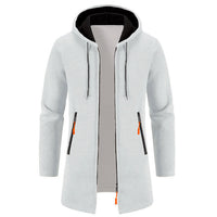 Men’s Zip Up Cardigan in Longline Hoodie Style | Warm Knitted Jumper