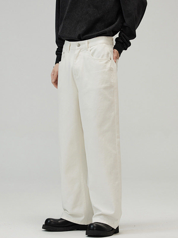 Men’s Loose Fit Jeans in Minimal Streetwear Style | Wide Leg Casual Trousers