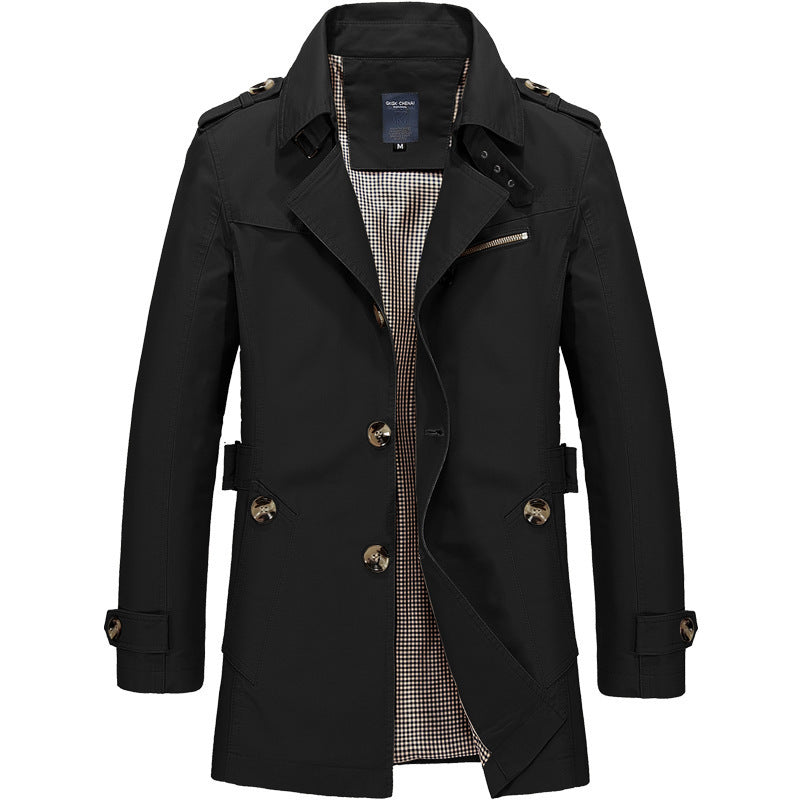 Men’s Trench Coat in Classic Long Style | Smart Casual Overcoat for All Seasons