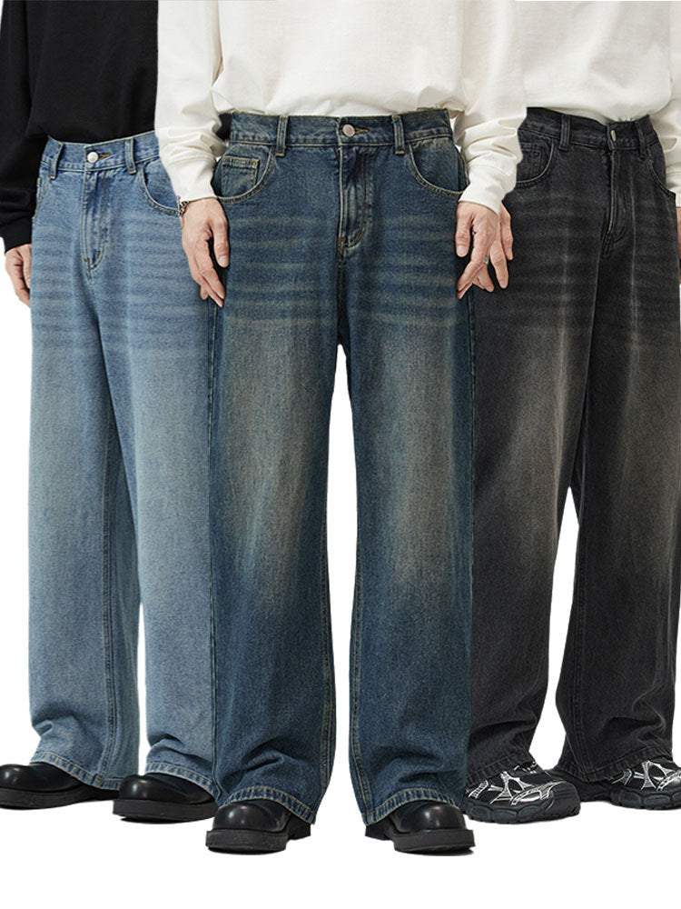 Men’s Loose Fit Jeans in Casual Streetwear Style | Wide Leg Denim Trousers