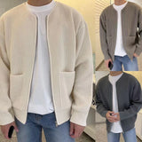 Men’s Zip Up Cardigan Vest in Minimal Knitwear Style | Casual Sleeveless Sweater