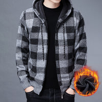 Men’s Checked Fleece Jacket in Casual Zip-Up Style | Warm Winter Jacket