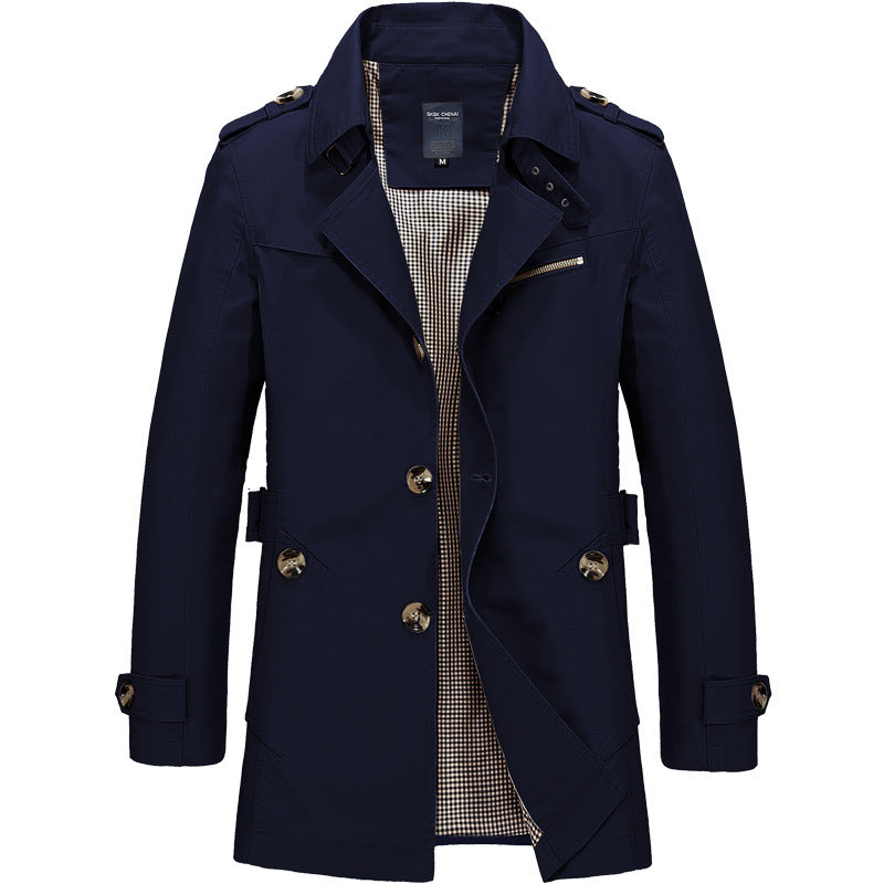 Men’s Trench Coat in Classic Long Style | Smart Casual Overcoat for All Seasons