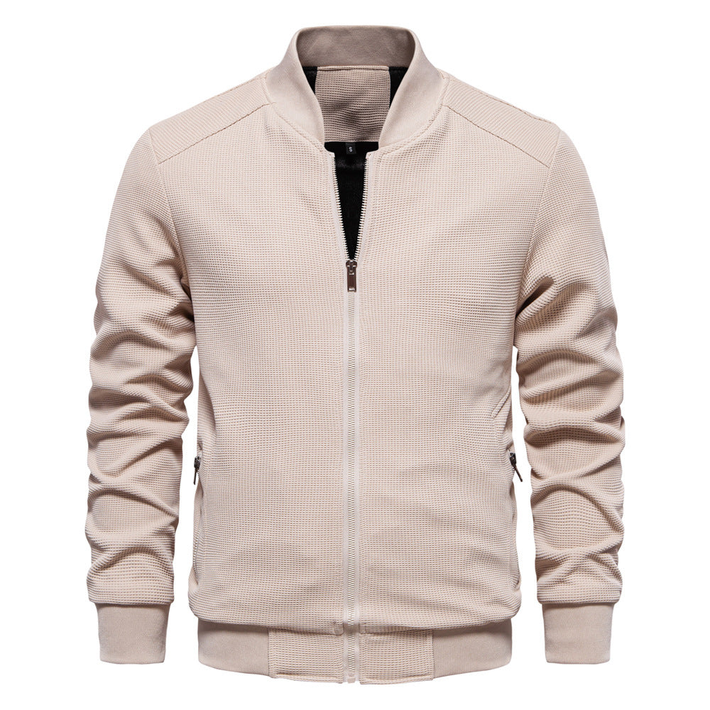 Men’s Autumn and Winter Jacket with Zip Front | Casual Warm Bomber Jacket