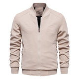 Men’s Autumn and Winter Jacket with Zip Front | Casual Warm Bomber Jacket