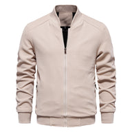 Men’s Autumn and Winter Jacket with Zip Front | Casual Warm Bomber Jacket