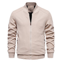 Men’s Autumn and Winter Jacket with Zip Front | Casual Warm Bomber Jacket