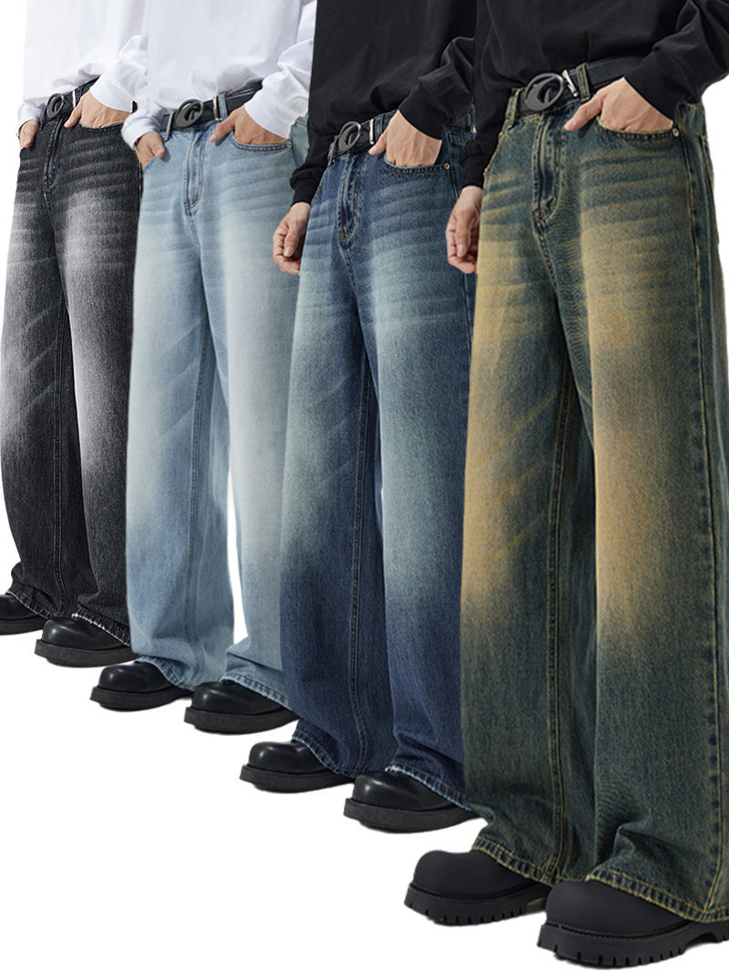 Men’s Baggy Jeans in Washed Vintage Style | Loose Fit Denim Trousers